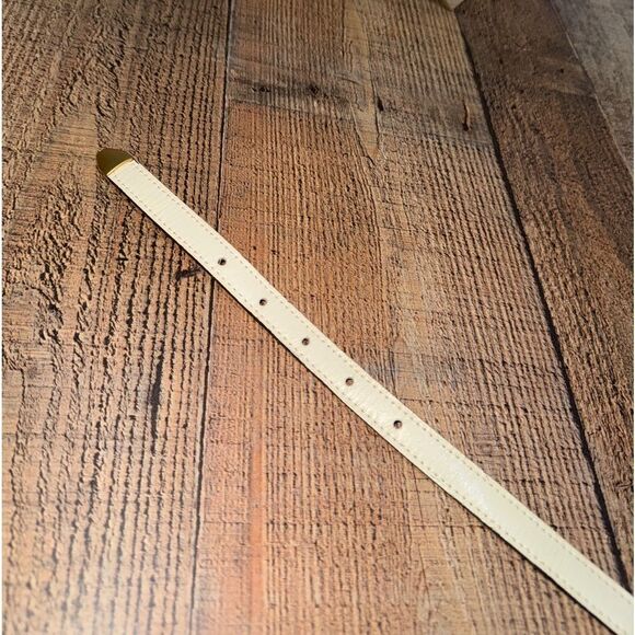 Streets ahead cream colored skinny thin belt L - Picture 8 of 13